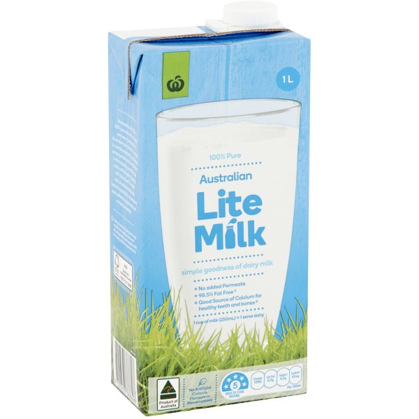 Woolworths Uht Lite Milk 1l bunch