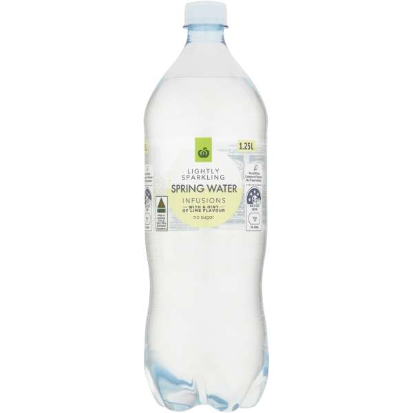 Woolworths Lightly Sparkling Lime Water 1.25l | bunch