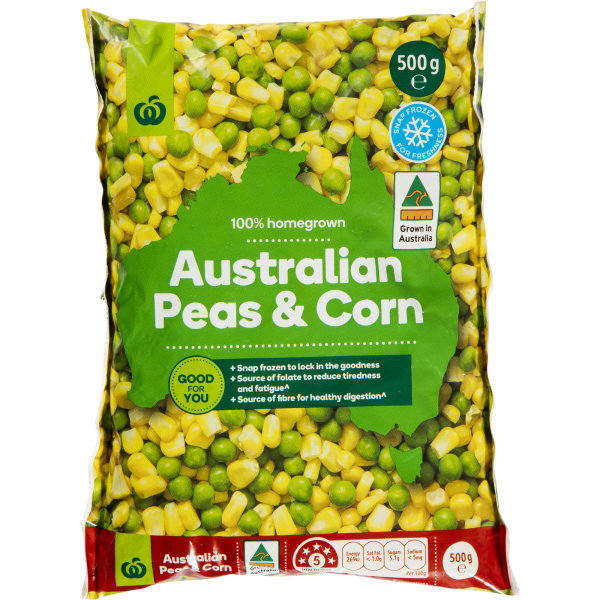 Woolworths Peas & Corn 500g bunch