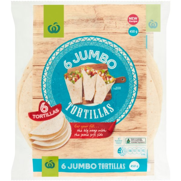 Woolworths Tortilla Jumbo 6 Pack bunch