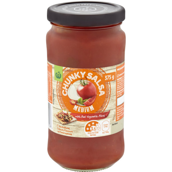 Woolworths Salsa Chunky Medium 375g bunch