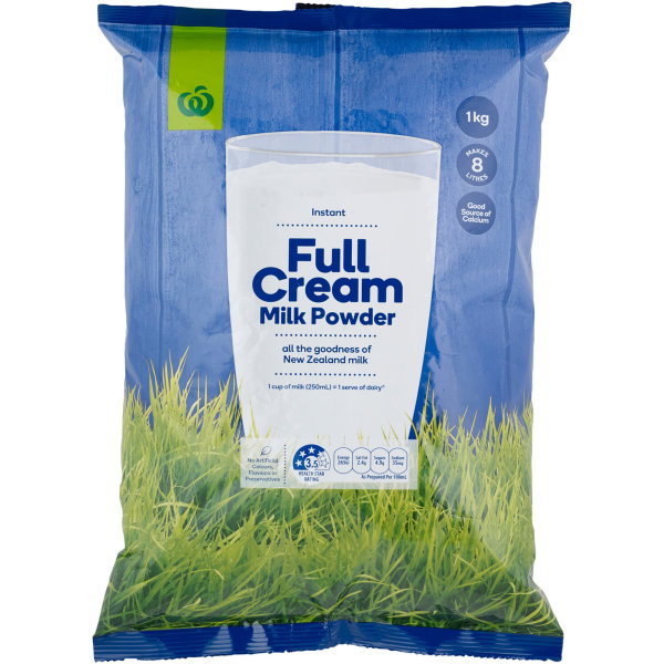 Woolworths Full Cream Milk Powder 1kg bunch