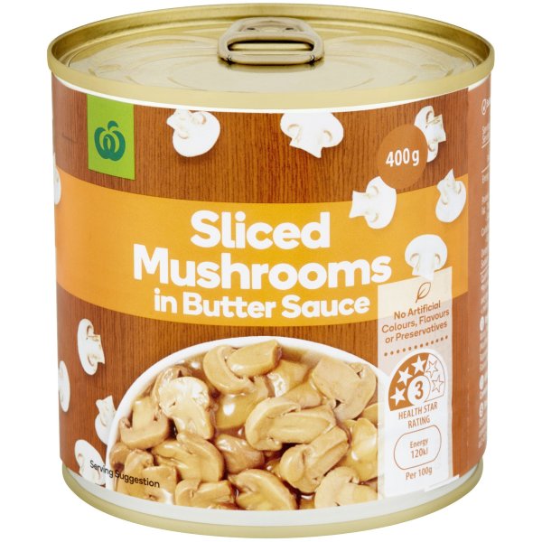 Woolworths Mushrooms In Butter Sauce 400g bunch