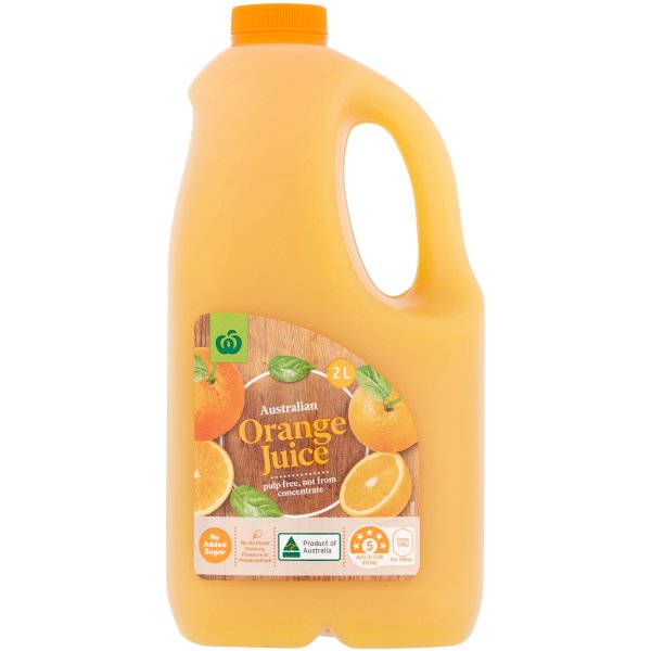 Woolworths Orange Juice Pulp Free 2l bunch