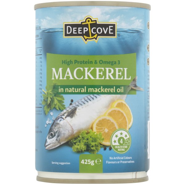 Deep Cove Mackerel In Natural Mackerel Oil 425g bunch