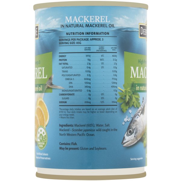 Deep Cove Mackerel In Natural Mackerel Oil 425g bunch