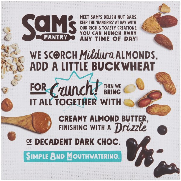 Sams Pantry Scorched Almond Nut Bar 5pk 170g bunch