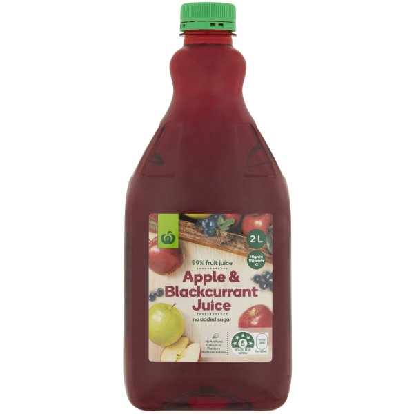 Woolworths Apple Blackcurrant Juice 2l bunch