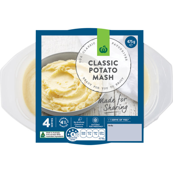 Woolworths Classic Potato Mash 475g bunch