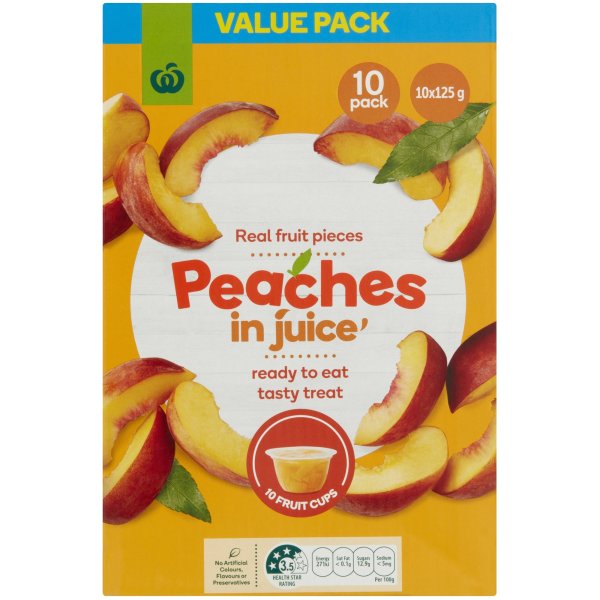 Woolworths Peaches In Juice 10 Pack bunch