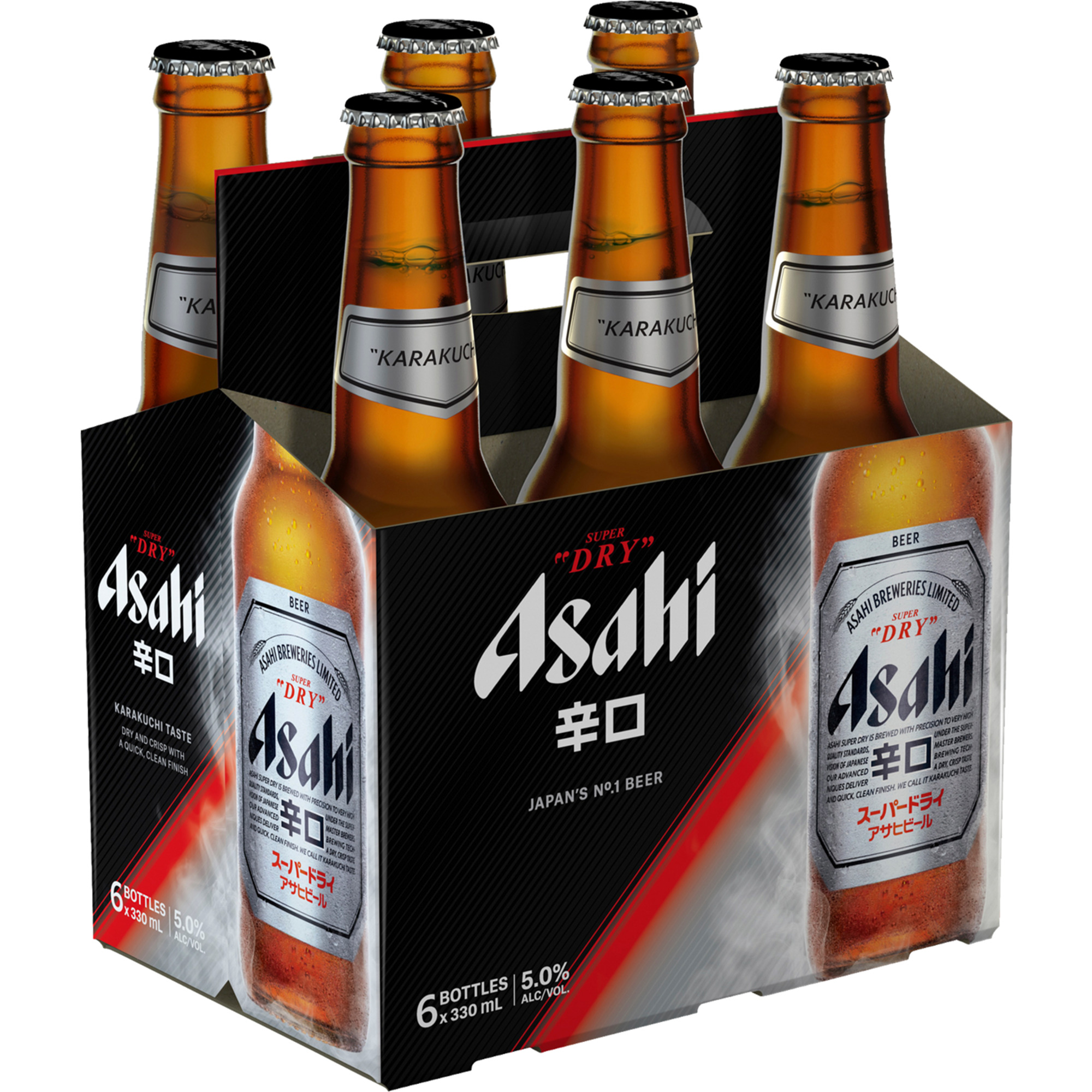 Asahi Super Dry Lager Bottles 330mL x 6 pack