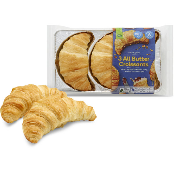 Woolworths Butter Croissant 3 Pack bunch