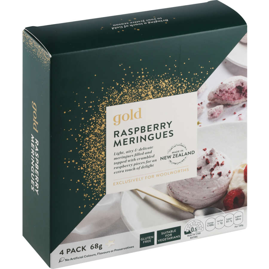 Gold Raspberry Flavoured Meringues 4pk | bunch