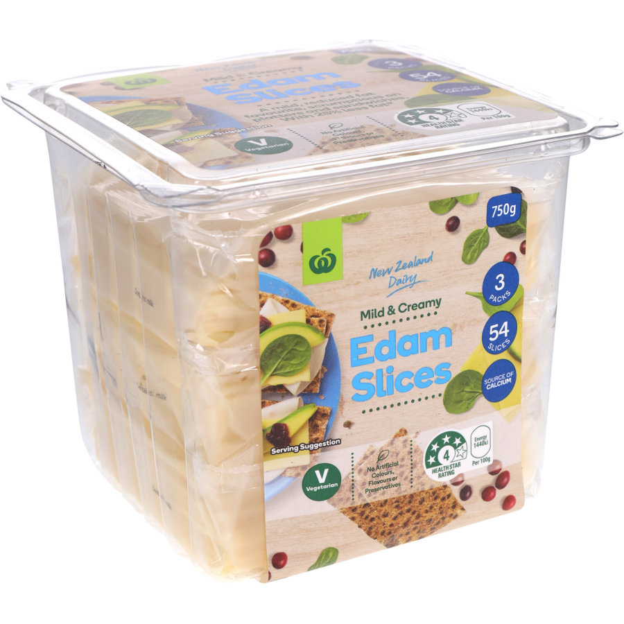 Countdown Cheese Slices Edam 750g bunch