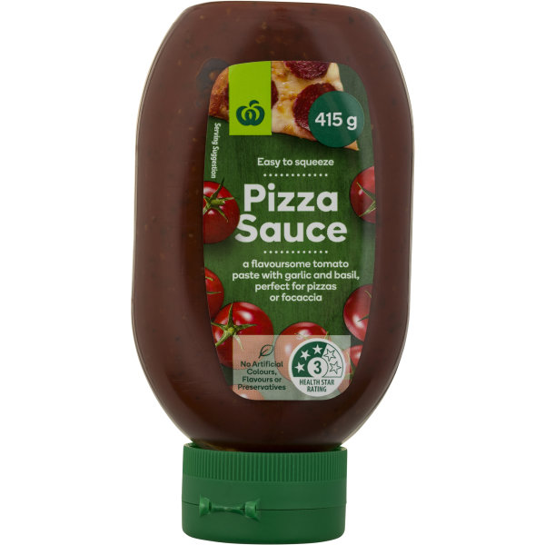 Woolworths Tomato Paste Pizza Squeeze Bottle 415g bunch