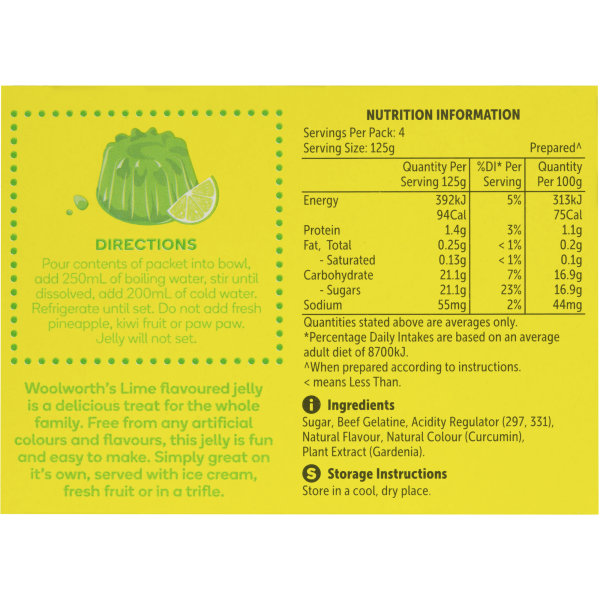 Woolworths Select Jelly Lime 85g bunch