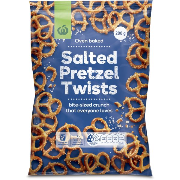 Woolworths Select Pretzels Twists 200g bunch