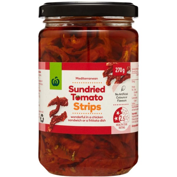 Woolworths Sundried Tomato Strips 270g bunch