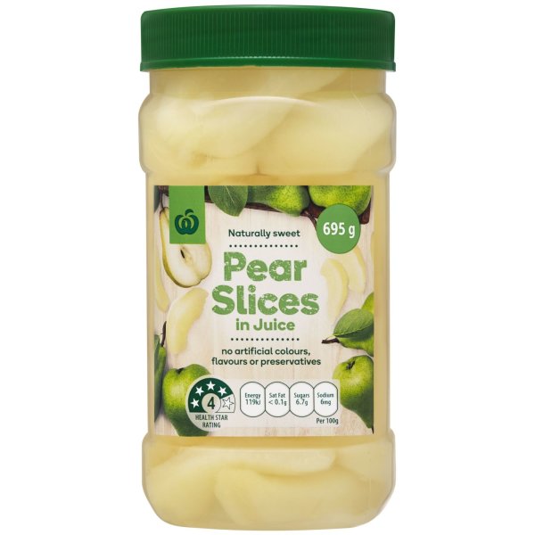 Woolworths Pear Slices In Juice 695g bunch