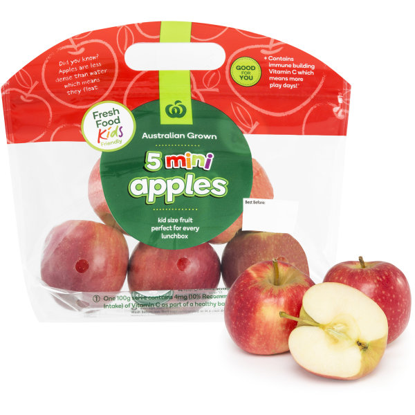 Woolworths Fresh Food Kids Mini Apples 5 Pack bunch