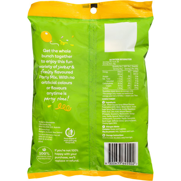 Woolworths Lolly Party Mix 650g bunch
