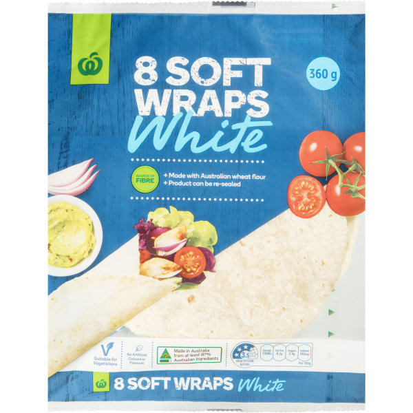 Woolworths White Wrap 8 Pack bunch