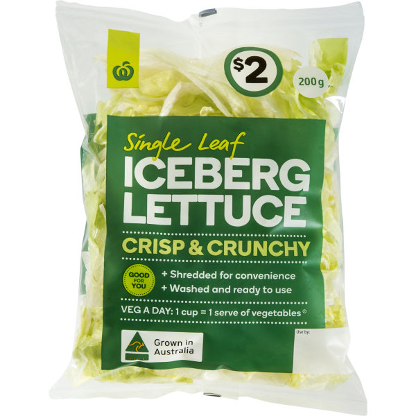Woolworths Shredded Iceberg Lettuce 200g bunch