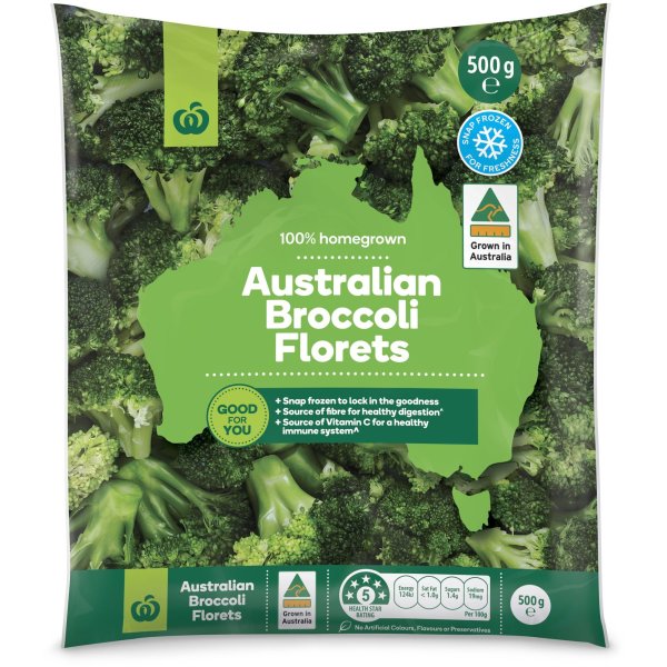 Woolworths Broccoli Florets 500g bunch