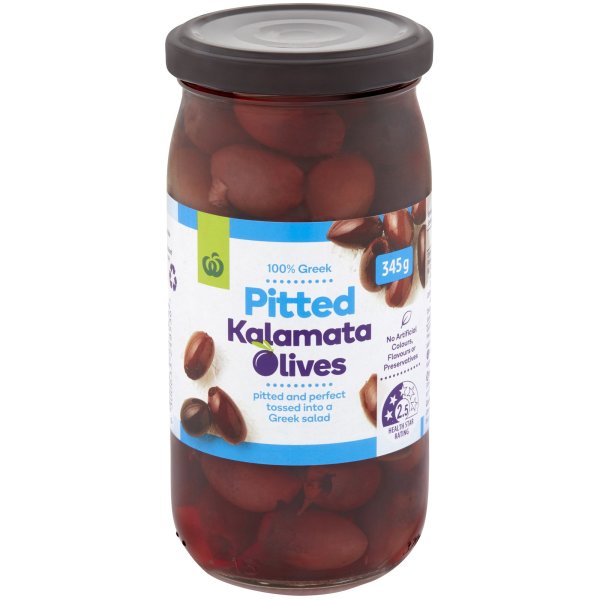 Woolworths Pitted Kalamata Olives 345g bunch