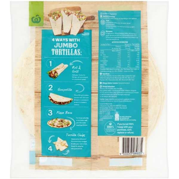 Woolworths Tortilla Jumbo 6 Pack bunch