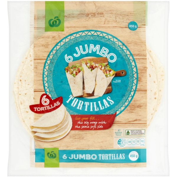 Woolworths Tortilla Jumbo 6 Pack bunch